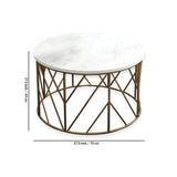 Luxury Metal Designer Center Table with White Marble - Decor Smart