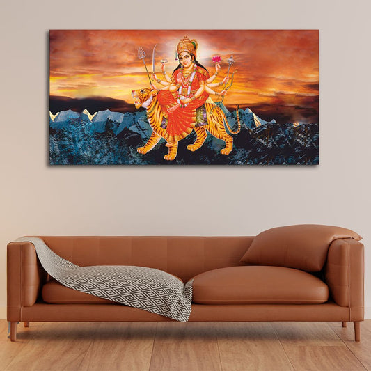 Maa Durga Bhagwati Premium Canvas Wall Painting - Decor Smart