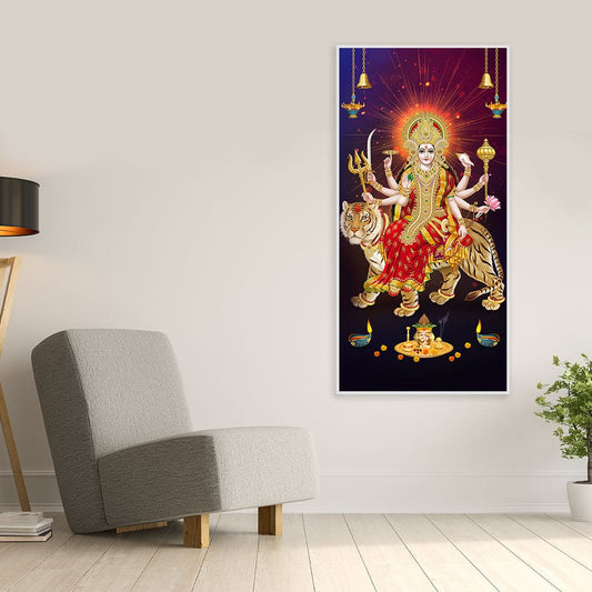 Maa Durga Spiritual Canvas Wall Painting - Decor Smart