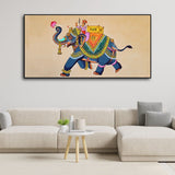 Madhubani Art Elephant Premium Canvas Wall Painting - Decor Smart