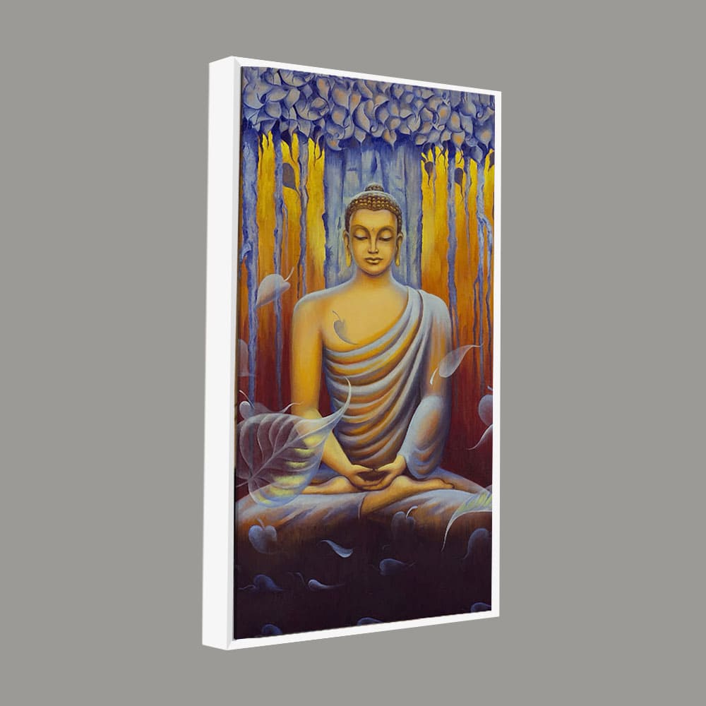 Meditating Buddha Matt Textured Canvas Wall Painting - Decor Smart