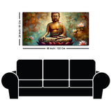 Meditating Gautam Buddha Statue Canvas Wall Painiting - Decor Smart
