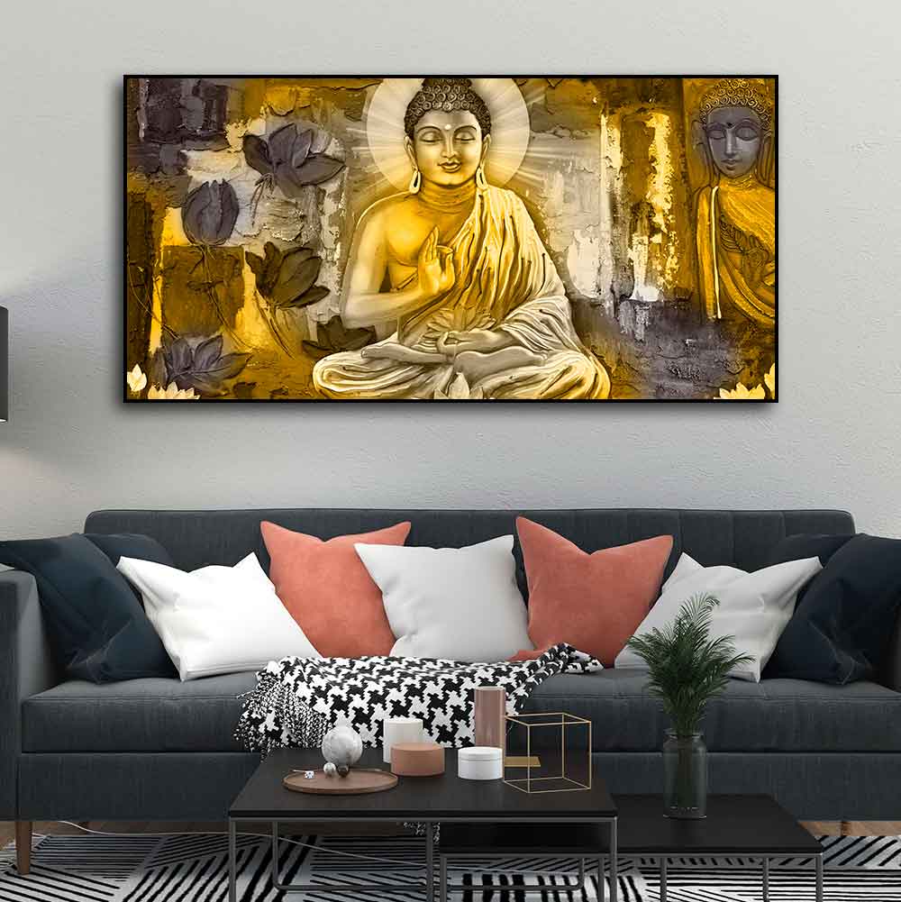 Meditating Lord Buddha Premium Wall Painting - Decor Smart