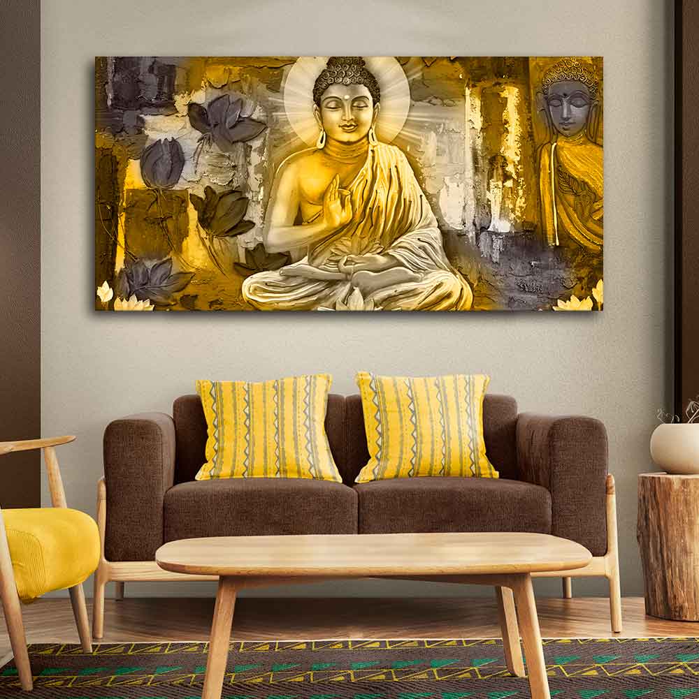 Meditating Lord Buddha Premium Wall Painting - Decor Smart