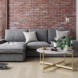 Minimalist Metal Center Table in Criss Cross Matte Finish Gold Base - Decor Smart