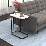 Minimalist Stylish Artistic Designer Side Table with Black Metal Finish - Decor Smart