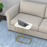 Minimalist Stylish Artistic Designer Side Table with Golden Metal Finish - Decor Smart