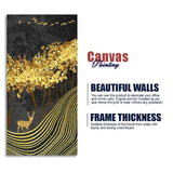 Miraculous Landscape with Golden Deer Texture Wall Painting - Decor Smart