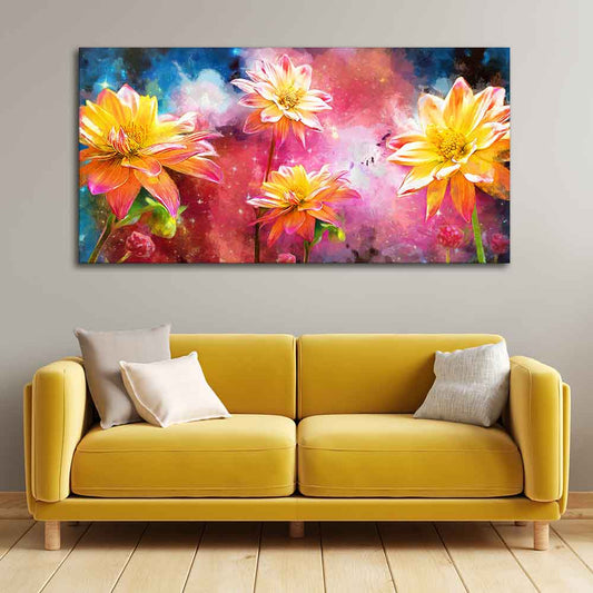 Modern Abstract Art of Flowers Canvas Wall Painting - Decor Smart