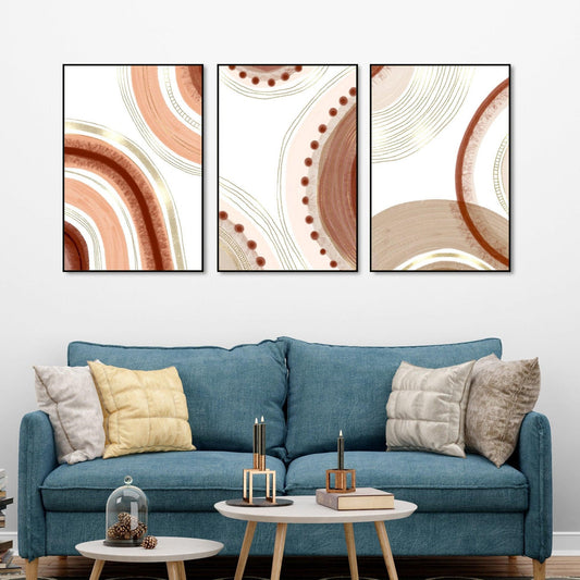 Modern Abstract Pattern Floating Canvas Wall Painting Set of Three - Decor Smart