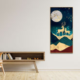 Modern Art of Mountains and Deer Premium Wall Painting - Decor Smart