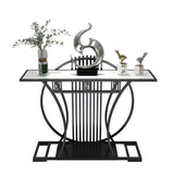 Modern Contemporary White Marble Black Console Table - Decor Smart