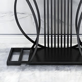 Modern Contemporary White Marble Black Console Table - Decor Smart