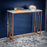 Modern Design Console Table with Copper Metal Finish - Decor Smart