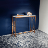 Modern Design Console Table with Copper Metal Finish - Decor Smart