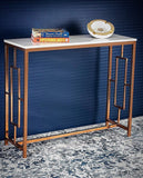Modern Design Console Table with Copper Metal Finish - Decor Smart