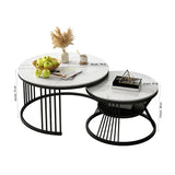 Modern Designer Multipurpose Coffee Table with Black Metal Finish - Decor Smart