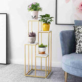 Modern Four Tier Square Storage Metal Stand with Golden Finish - Decor Smart