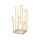 Modern Four Tier Square Storage Metal Stand with Golden Finish - Decor Smart