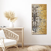 Modern Golden Abstract Textured Art Canvas Wall Painting - Decor Smart