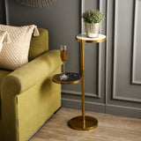 Modern Golden Round Shape Iron Stand Drink Table - Decor Smart