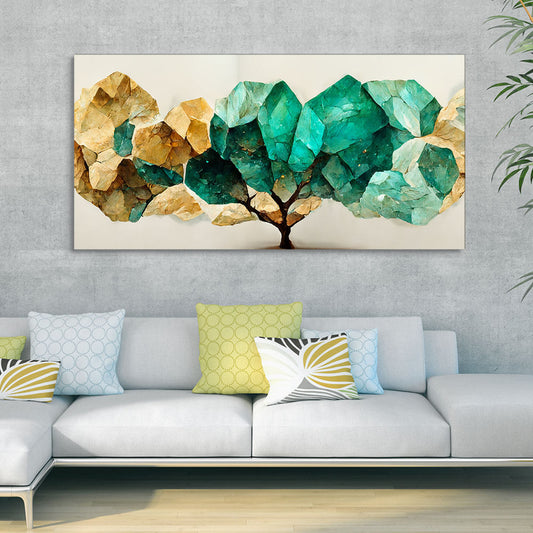 Modern Golden Tree Textured Art Canvas Wall Painting - Decor Smart