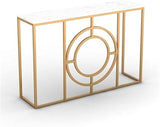 Modern Minimalist White Marble Gold Console Table - Decor Smart