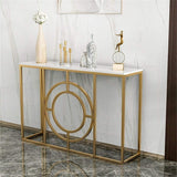 Modern Minimalist White Marble Gold Console Table - Decor Smart