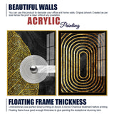 Modern Nordic Black and Golden Acrylic Floating Wall Painting Set Of 2 - Decor Smart