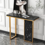 Modern Opulence Black Marble Gold Console Table - Decor Smart