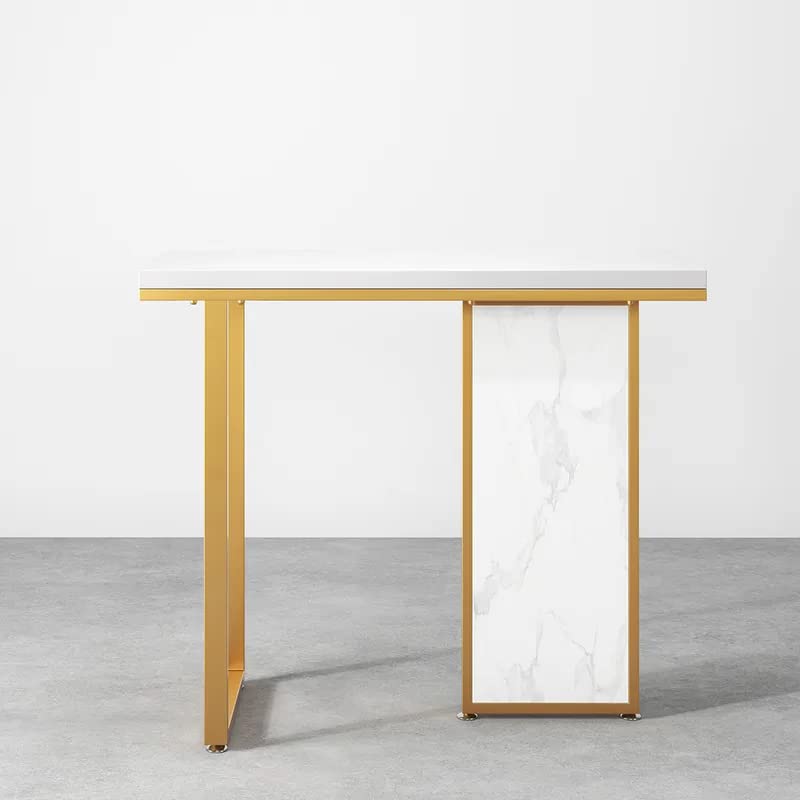 Modern Opulence White Marble Gold Console Table - Decor Smart