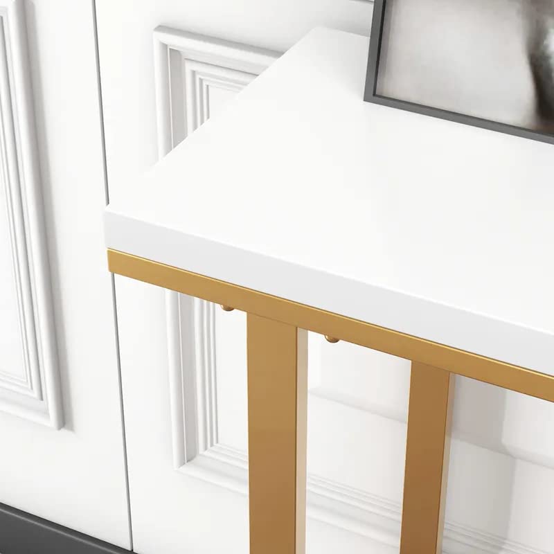 Modern Opulence White Marble Gold Console Table - Decor Smart