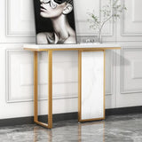 Modern Opulence White Marble Gold Console Table - Decor Smart