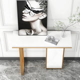 Modern Opulence White Marble Gold Console Table - Decor Smart
