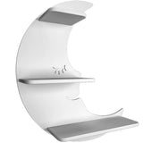 Modern Sparkle Moon Wooden Wall Shelf for Kids - Decor Smart