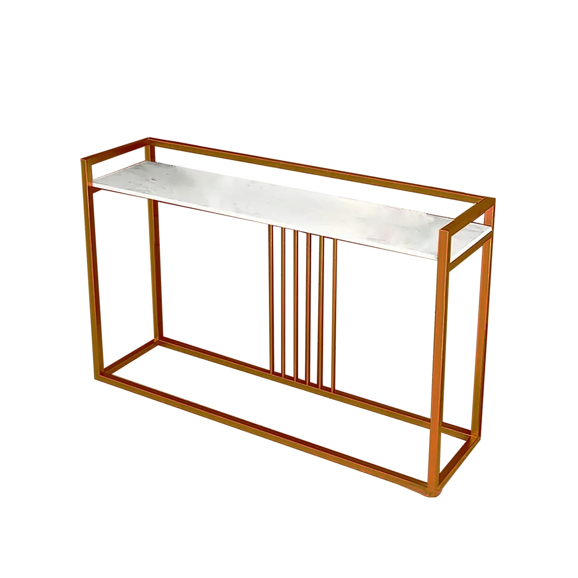 Modern Style Console Table In Sleek Copper Rods Design - Decor Smart