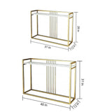 Modern Style Console Table In Sleek Golden Rods Design - Decor Smart