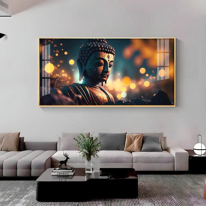 Mulling Over Buddha Premium Acrylic Floating Wall Painting - Decor Smart