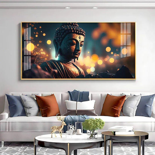 Mulling Over Buddha Premium Acrylic Floating Wall Painting - Decor Smart