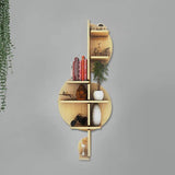 Music Note Backlit Designer Wooden Wall Shelf / Book Shelf / Night Light, Light Oak Finish - Decor Smart