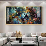 Mystical Love Of Radha Krishna Premium Acrylic Floating Wall Painting - Decor Smart