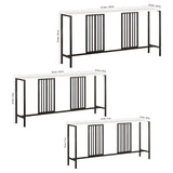 Narrow Long Faux White Marble Black Console Table - Decor Smart