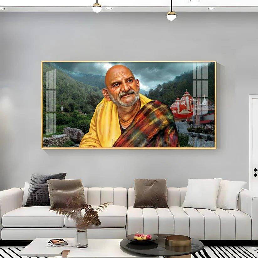Neem Karoli Baba Ji Premium Acrylic Floating Wall Painting - Decor Smart