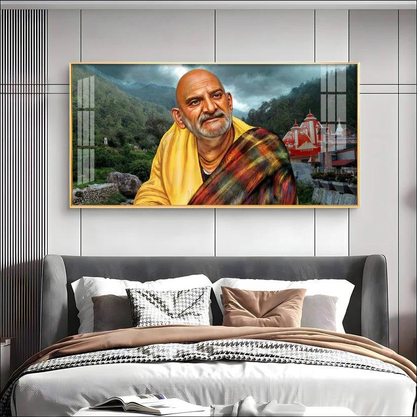 Neem Karoli Baba Ji Premium Acrylic Floating Wall Painting - Decor Smart