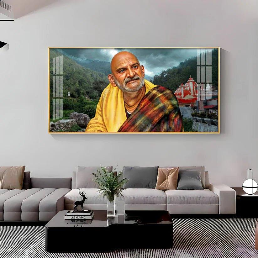 Neem Karoli Baba Ji Premium Acrylic Floating Wall Painting - Decor Smart