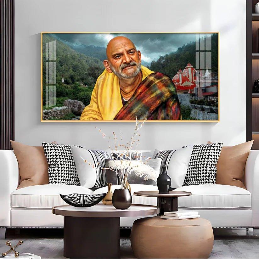 Neem Karoli Baba Ji Premium Acrylic Floating Wall Painting - Decor Smart