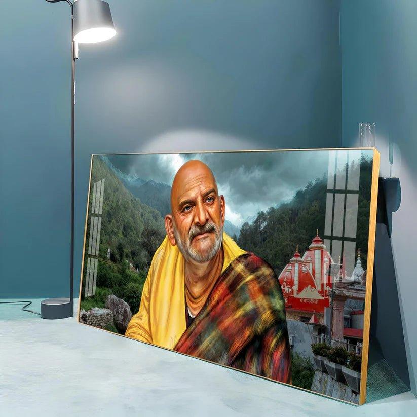 Neem Karoli Baba Ji Premium Acrylic Floating Wall Painting - Decor Smart
