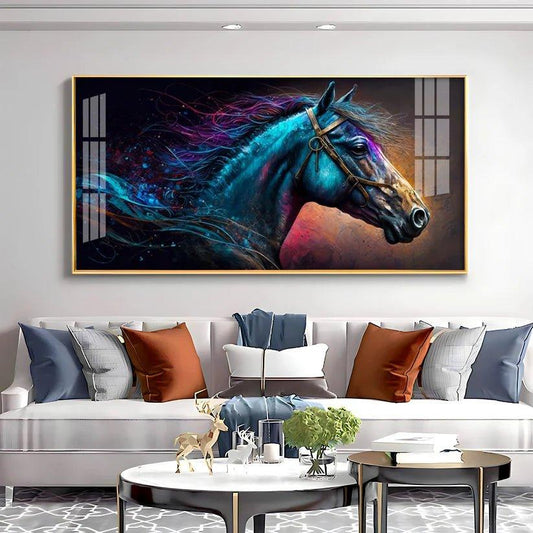 Neon Horse Premium Acrylic Floating Wall Painting - Decor Smart