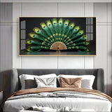 Noir Peacock Premium Acrylic Floating Wall Painting - Decor Smart