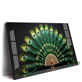Noir Peacock Premium Acrylic Floating Wall Painting - Decor Smart